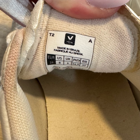 Veja Women's White and Tan Sneakers - Picture 2 of 6